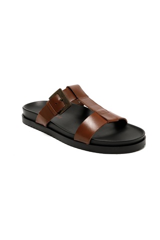 The Sandals Factory Brown Sandalet Erkek M7927 The Sandals Factory Leather Upper Sandals Brown