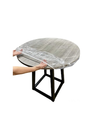 Lemestar Saydam Pvc Yemek Masası Örtüsü - 72r 57-68 İnç Uyumlu Tek Kullanımlık Bantlı Masakılıfı Diğer