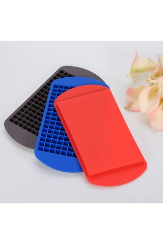 Ximistore9 Yemek Kalitesi Silikon 160 Hücre Buzluk - Hızlı Dondurma, Blender Uyumlu, Çocuk Dost, Lavabo Güvenli Kahve Renkli Buz Formu Çok Renkli