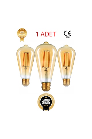 Armut Kateli Rustik 2700 K Sarı Led Filament Ampul