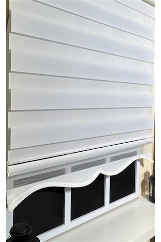 Zebra Stor Perde Beyaz Etek Dilimli Stb-400-v01