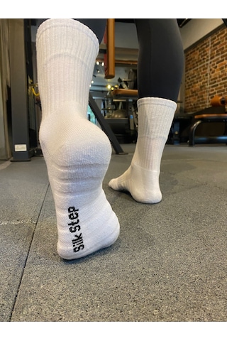 Silk Step Fit Line 4'lü Beyaz, Erkek Ve Kadın Spor Çorabı , Active - Fonksiyonel 4çift Beyaz Beyaz