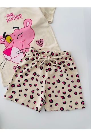 Miniğimin Cicileri Pink Panter Şortlu Kız Çocuk Penye Takım - Pembe