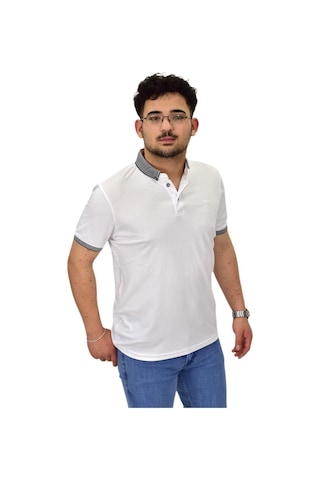 Raymons Erkek Büyük Beden Polo Yaka Merserize Tişört T3000 Bgl-st04534 Beyaz