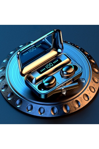 Qingmipy Siyah F9-5c Tws Bluetooth 5.0 Kulak İçi Kulaklık, Spor İçin Tasarlanmış, Akıllı Dokunmatik Kontrol, 1200mah Büyük Kapasiteli Şarj Kutusu İle 4-5 Saat Çalma Süresi