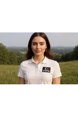 Göktürk Ay Yıldız Arması - Nakışlı Kumaş Patch Siyah Beyaz