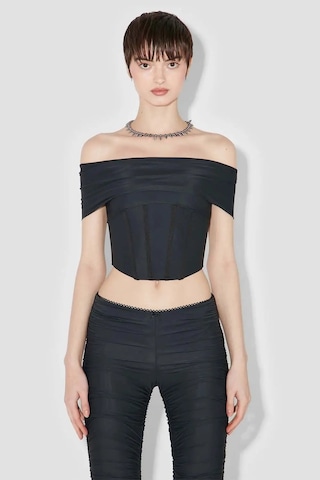 American Rag Cie Pandora Off Shoulder Korse Bluz - Şık Ve Rahat Tasarım, Renk Siyah