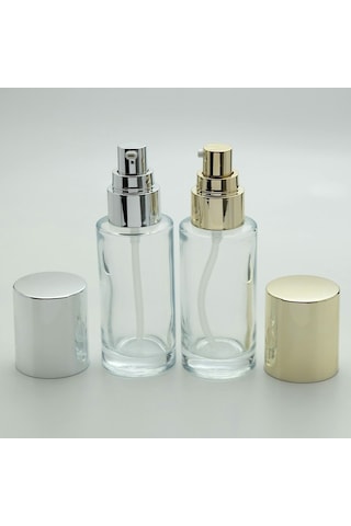 Krem Ve Losyon Şişesi 50 Ml 2 Adet Boş Şeffaf Gri Kapaklı