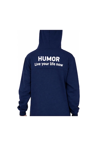 İrem Çocuk Giyim Erkek Çocuk Humor Yazılı Kapüşonlu Kanguru Cepli Önü Sırtı Yazı Desenli Lacivert Renk Sweatshirt Lacivert