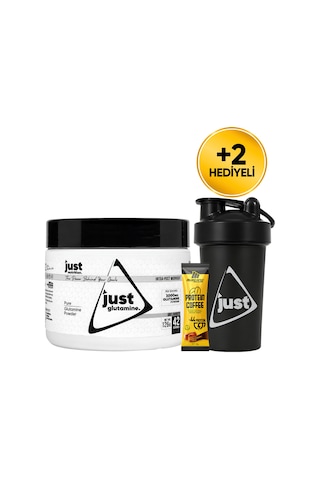 Just Nutrition L-glutamine 126 Gr Glutamin 42 Servis + Shaker + Protein Kahve Hediyeli Aromasız