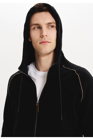 AR-MA Arma Erkek Örme Fleto Cepli Kapüşonlu Selanik Sweatshirt Regular Fit, Pamuk Polyester K30324698402 Siyah