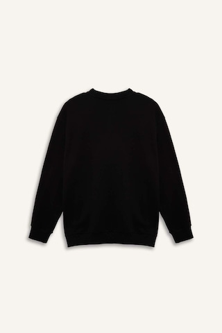 Defacto Boxy Fıt Bisiklet Yaka Pike Sweatshirt H1001ax26spbk81 Siyah-bk81