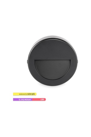 ACK 4W LED Duvar Apliği 3000K Günışığı Siyah Kasa Dekoratif Duvar Gün Işığı