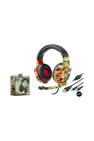 J-Tech H26 CAMO Surround Mikrofonlu Led Işıklı Oyuncu Kulaklığı