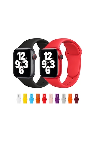 Apple Uyumlu Watch Kordon 2 3 4 5 6 7 Se 42 44 45 MM Kordon Silikon