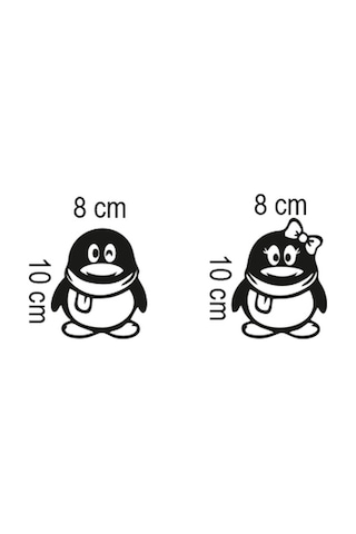 4 Adet Penguen Priz Sticker