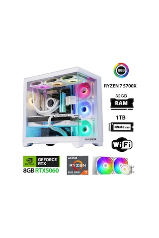 Xaser Sword X60 R7-5700X 32 GB 1 TB NVMe SSD 8 GB RTX5060 Masaüstü Oyuncu Bilgisayarı