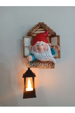 Fenerli Welcome Cücesi Dekoratif Kapı Ve Duvar Süsü Kırmızı