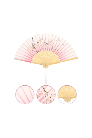 Beluga Yelpaze Bambu Serinletici Vintage Şık Püsküllü Japon Yelpaze 0426 2 Adet