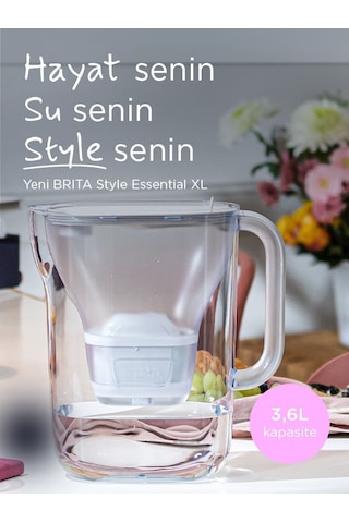 Brıta Style Essential Xl 3 X Maxtra Pro Pure Performance Filtreli Su Arıtma Sürahisi Beyaz 3,6l