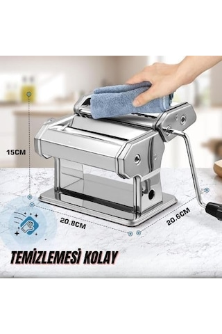Erişte Kesme,makarna Yapma Makinesi, 180 Silindirli Farklı Kalınlık Seviyesi, Silindir Ve Kesici İle 2&apos Si 1 Arada Makarna Yapıcı, Spagetti, Fettuccini, Lazanya Veya Mantı Yapma Makinesi