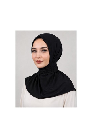 Unika Boutique Çıtçıtlı Bağlamalı Tesettür Pratik Şal Deniz Havuz Için Uygundur Siyah