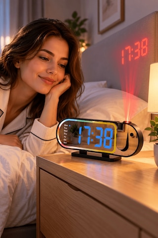 Lexroo Dijital Led Masa Saati Masaüstü Alarm Saati Parlaklık Ayar Diğer