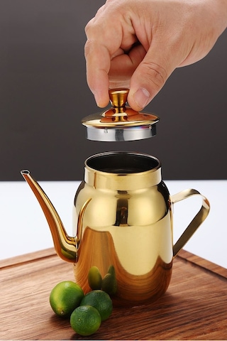 Komple Çelik Gold 560 Ml Yağdanlık Sosluk Ve Sirkelik Cin995sr Altın