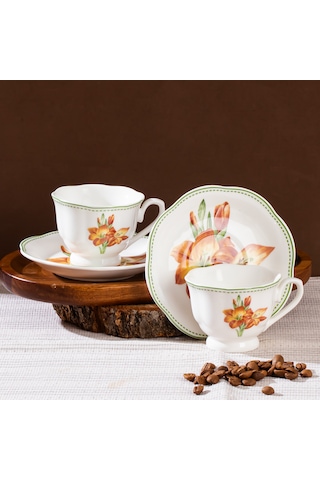 Perotti 16871-5 De Flore 2 Kişilik Porselen Kahve Fincan Takımı