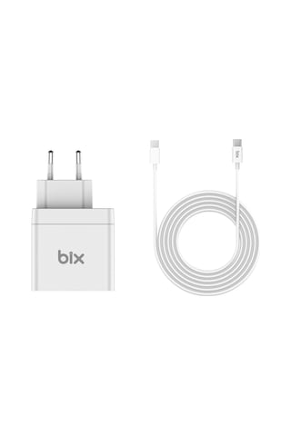 Bix BX-UC65FTA Apple Uyumlu MacBook , iPad ve Laptop 65W Type-C Şarj Ada