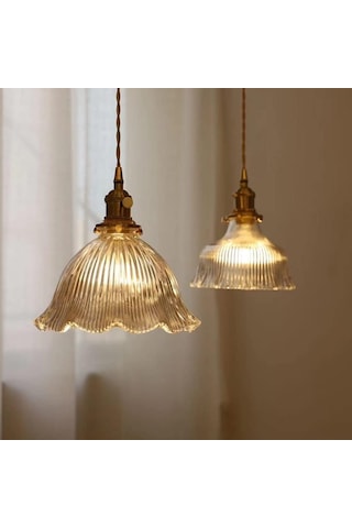 Retro Geometrik Yuvalı Cam Kolye Hafif Bakır Avize, Mutfak Adası Yemek Odası İçin Sanatsal Damla Tavan Aydınlatma Armatürü Loft Bakır