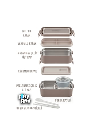 Vagonlife 2000 Ml 2 Kat Paslanmaz Çelik Çorba Kaseli Bento Lunch Box Yeni Nesil Sefer Tası -fflbox01029 Lacivert