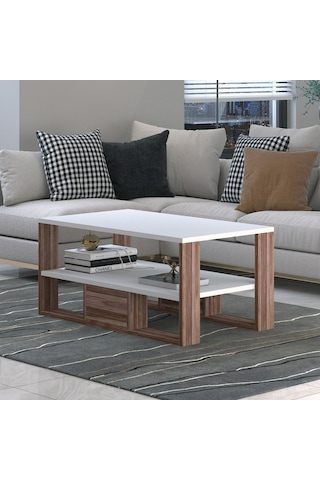 Bicabin Floransa Dekoratif Orta Sehpa Garda Beyaz (Coffee Table)