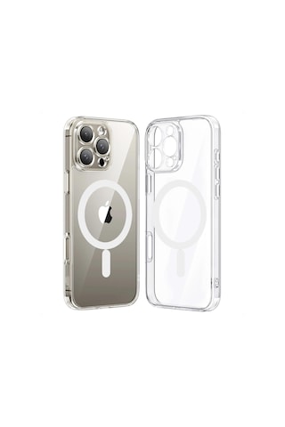 Apple iPhone 16 Pro Max Uyumlu Fox Cover Magsafe Destekli Kamera Korumalı Yumuşak Şeffaf Silikon Kılıf