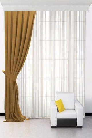 Açık Hardal Ada Fon Perde Normal Pile 1'e 2,5 Pile-açık Hardal Açık Hardal