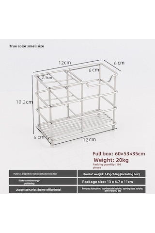 Geeroyoo Stainless Steel Electric Toothbrush Holder With 4 Compartments - No-drill Bathroom Organizer For Toothpaste And Toothbrushes Diğer
