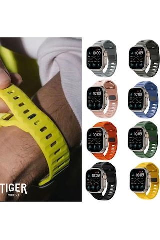 Apple Uyumlu Watch 9-8-7-6-5-4-3-se / 38-40-41 Mm Armour Dynamıc Silikon Kordon