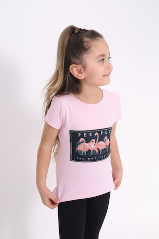 Toontoy Kids Toontoy Kız Çocuk Flamingo Baskılı Tişört Pembe