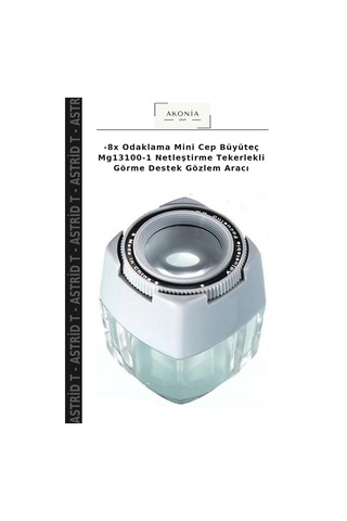 -8x Odaklama Mini Cep Büyüteç Mg13100-1 Netleştirme Tekerlekli Görme Destek Gözlem Aracı
