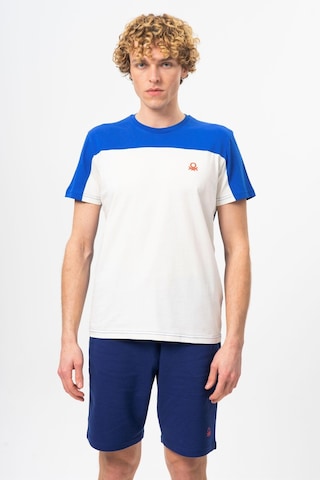 Benetton Bnt-m20480-23y Erkek T-shirt Bnt-m20480-r1165 Mavi - Beyaz