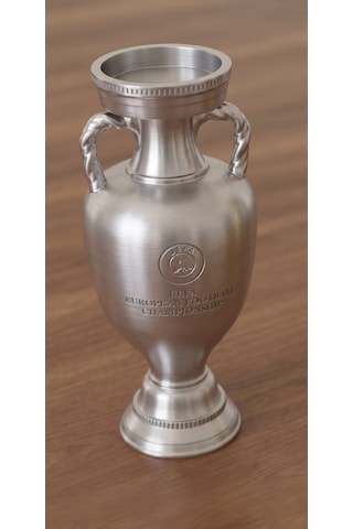 Uefa Avrupa Şampiyonası Kupası 15-20-24 Cm - Gümüş Renk Dekoratif Masaüstü Futbol Kupası 20 Cm