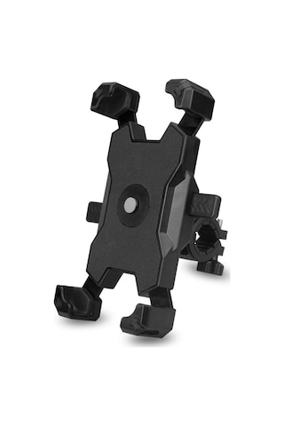 Wezone Motosiklet Bisiklet Araç Telefon Tutucu Pla-01: 360 Döner, Şok Emici, Hızlı Kilitleme, Siyah Çubuk Tipi Siyah