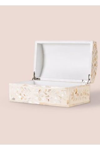 The Mia Dikdörtgen Kutu Sedef 25x15x12 Cm Tlc0077
