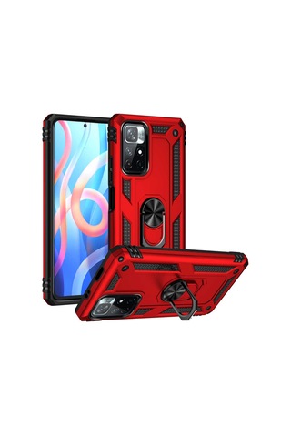 Xiaomi Poco M4 Pro 5G Kılıf Zore Vega Yüzüklü Standlı Zırh Kılıf