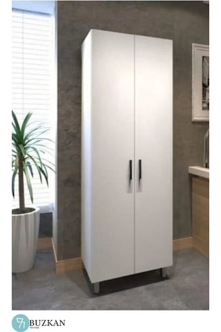 Buzkan Mobilya % 100 Mdf Çok Amaçlı Beyaz Dolap 60 cm 172*60.