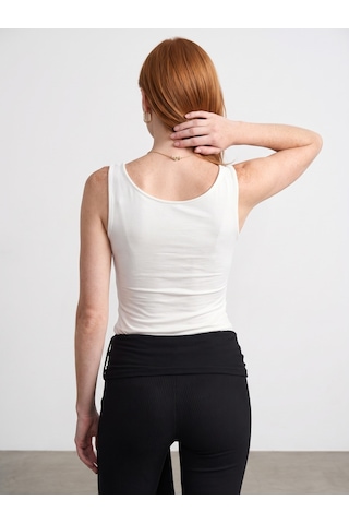 DİLVİN 32940 V Yaka Top-ekru