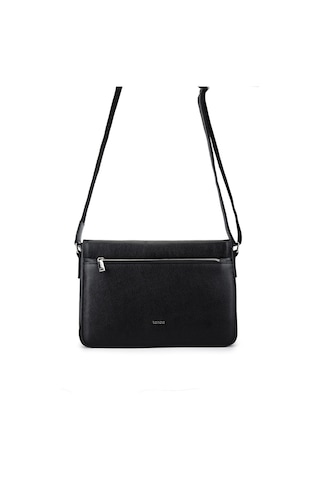 Tamer Tanca Unisex Hakiki Deri Siyah Postacı Çanta 1012 2032 Cnt Y26 Sıyah