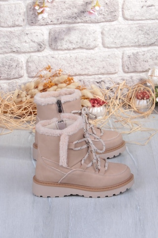 Fort Cool Lina Anatomik Sıcak Astar Kaymaz Taban Kız Çocuk Bot Bej