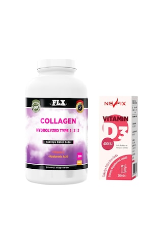 Collagen Tip-1-2-3 Hyoluronic Asit 300 Tablet Nevfix Vitamin D3