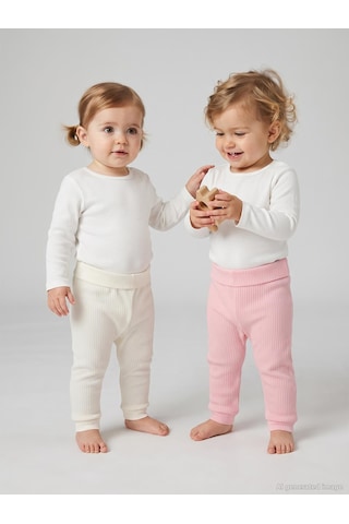 Minidamla Patiksiz Basic 2'li Set 3-12 Ay Tek Alt Bebe - Pembe